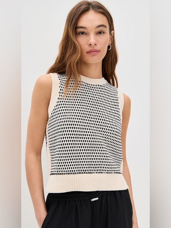 Varley Sweaters - Varley Knowles Textured Knit Vest Birch Multi Stitch | S